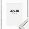 Ramme Ares Sølv 30x40 cm - Passepartout Hvid 20x28 cm