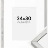 Ramme Ares Sølv 24x30 cm - Passepartout Hvid 6x8 inches