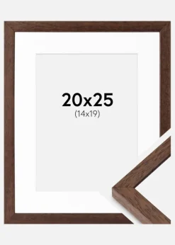 Ramme Ares Teak 20x25 cm - Passepartout Hvid 15x20 cm