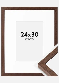 Ramme Ares Teak 24x30 cm - Passepartout Hvid 14x20 cm