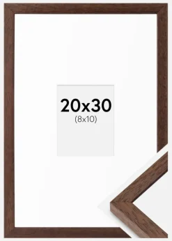 Ramme Ares Teak 20x30 cm - Passepartout Hvid 9x11 cm