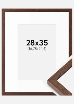 Ramme Ares Teak 28x35 cm - Passepartout Hvid 7x10 inches