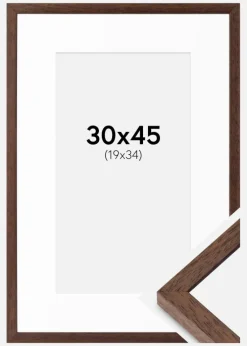 Ramme Ares Teak 30x45 cm - Passepartout Hvid 20x35 cm