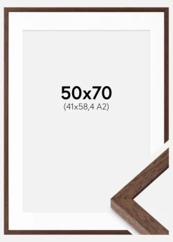 Ramme Ares Teak 50x70 cm - Passepartout Hvid 42x59,4 cm