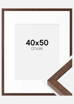 Ramme Ares Teak 40x50 cm - Passepartout Hvid 28x35 cm