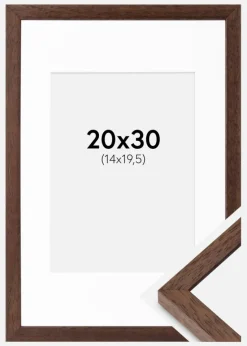 Ramme Ares Teak 20x30 cm - Passepartout Hvid 15x21 cm