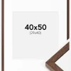 Ramme Ares Teak 40x50 cm - Passepartout Hvid 30x41 cm