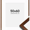 Ramme Ares Valnød 50x60 cm - Passepartout Hvid 14x18 inches