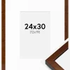 Ramme Ares valnød 24x30 cm - Passepartout Hvid 13x20 cm