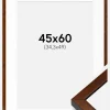 Ramme Ares valnød 45x60 cm - Passepartout Hvid B3 353x500 mm