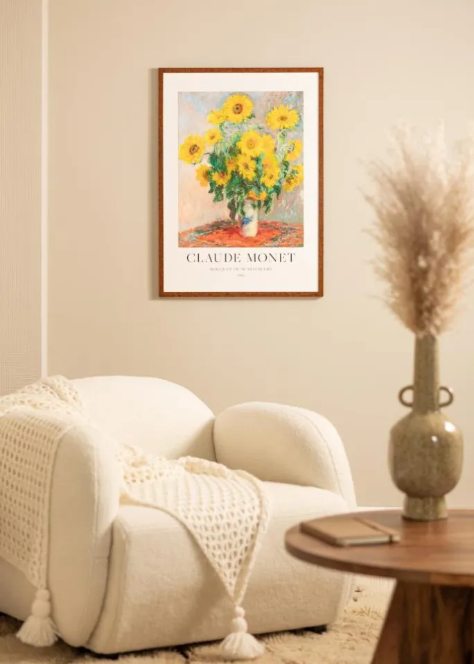 Ramme Ares valnød 40x50 cm - Passepartout Hvid 30x40 cm