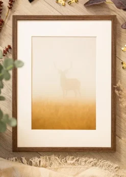 Ramme Ares Valnød 50x65 cm - Passepartout Hvid 15x22 inches