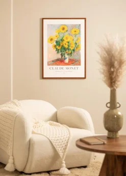 Ramme Ares valnød 45x60 cm - Passepartout Hvid 13x18 inches