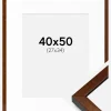 Ramme Ares valnød 40x50 cm - Passepartout Hvid 28x35 cm