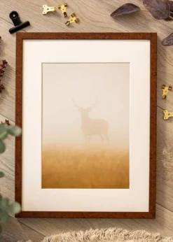 Ramme Ares valnød 40x50 cm - Passepartout Hvid 28x35 cm