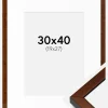 Ramme Ares valnød 30x40 cm - Passepartout Hvid 20x28 cm