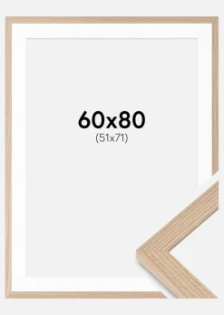 Ramme BGA Classic Eg 60x80 cm - Passepartout Hvid 52x72 cm