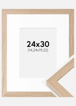 Ramme BGA Classic Eg 24x30 cm - Passepartout Hvid 6x8 inches