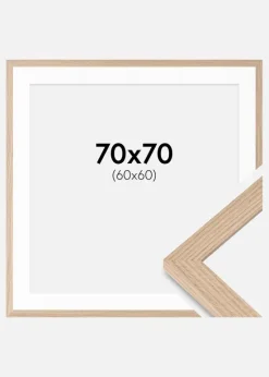 Ramme BGA Classic Eg 70x70 cm - Passepartout Hvid 61x61 cm