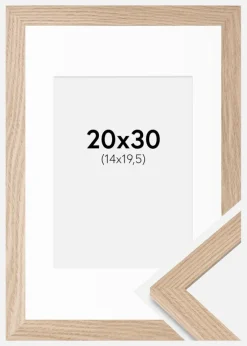 Ramme BGA Classic Eg 20x30 cm - Passepartout Hvid 15x21 cm