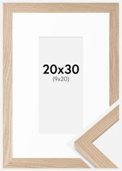 Ramme BGA Classic Eg 20x30 cm - Passepartout Hvid 10x21 cm