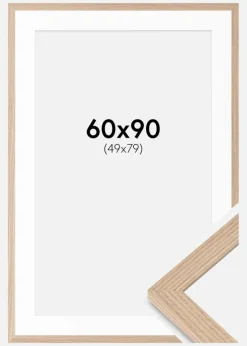 Ramme BGA Classic Eg 60x90 cm - Passepartout Hvid 50x80 cm