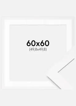 Ramme BGA Classic Hvid 60x60 cm - Passepartout Hvid 20x20 inches