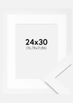 Ramme BGA Classic Hvid 24x30 cm - Passepartout Hvid 7x9 inches