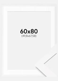 Ramme BGA Classic Hvid 60x80 cm - Passepartout Hvid 20x27 inches