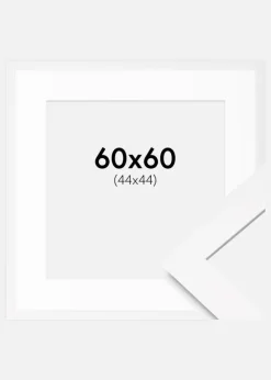 Ramme BGA Classic Hvid 60x60 cm - Passepartout Hvid 45x45 cm