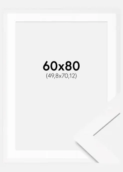 Ramme BGA Classic Hvid 60x80 cm - Passepartout Hvid 20x28 inches