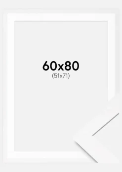 Ramme BGA Classic Hvid 60x80 cm - Passepartout Hvid 52x72 cm