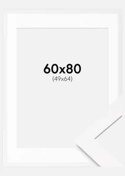 Ramme BGA Classic Hvid 60x80 cm - Passepartout Hvid 50x65 cm