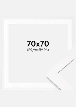 Ramme BGA Classic Hvid 70x70 cm - Passepartout Hvid 24x24 inches
