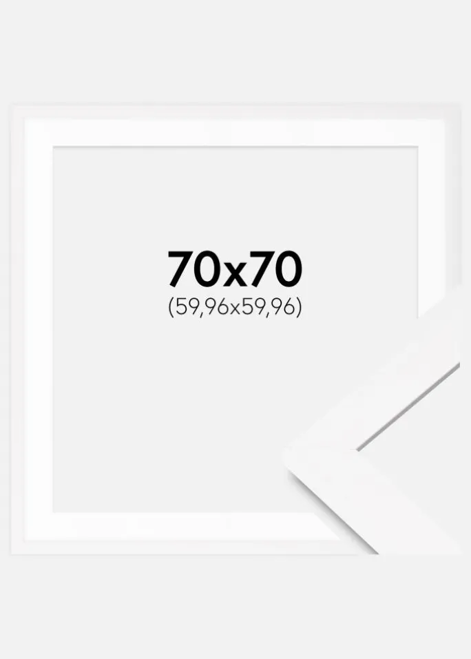 Ramme BGA Classic Hvid 70x70 cm - Passepartout Hvid 24x24 inches