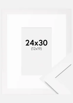 Ramme BGA Classic Hvid 24x30 cm - Passepartout Hvid 13x20 cm