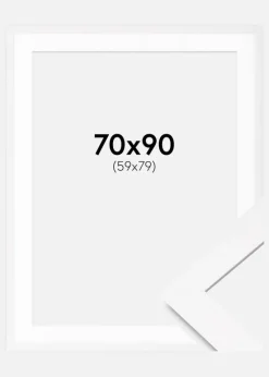 Ramme BGA Classic Hvid 70x90 cm - Passepartout Hvid 60x80 cm