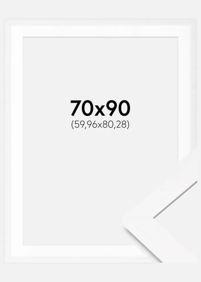 Ramme BGA Classic Hvid 70x90 cm - Passepartout Hvid 24x32 inches