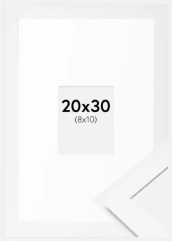 Ramme BGA Classic Hvid 20x30 cm - Passepartout Hvid 9x11 cm