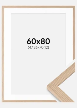 Ramme BGA Classic Massiv Eg 60x80 cm - Passepartout Hvid 19x28 inches