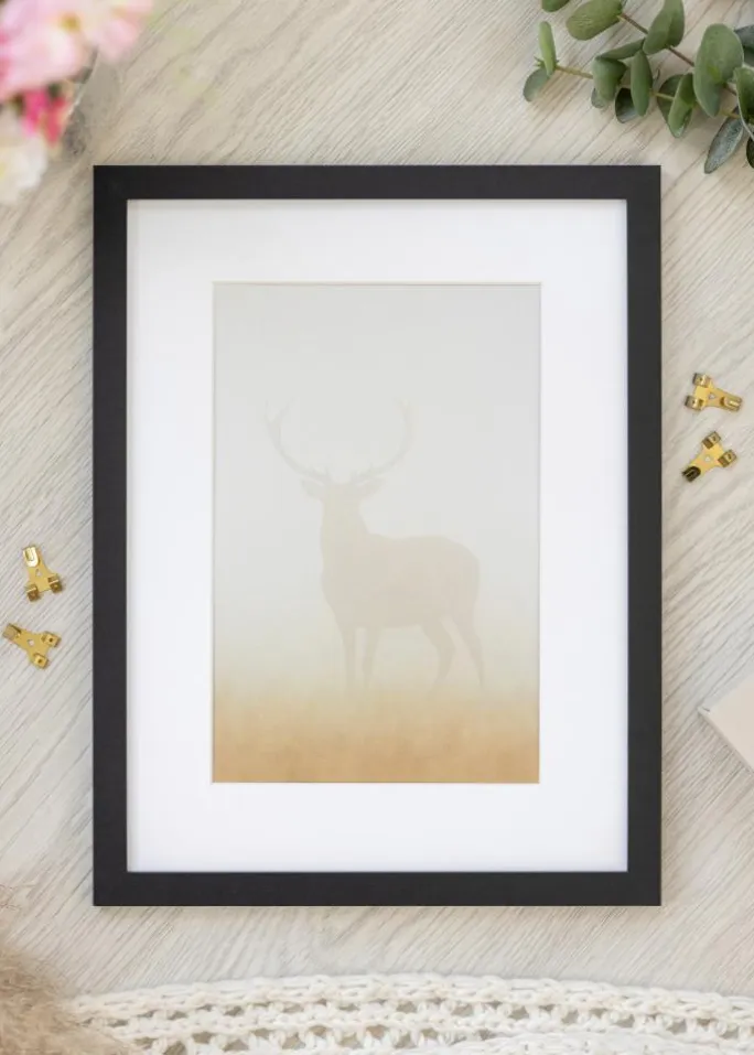 Ramme BGA Classic Sort 20x30 cm - Passepartout Hvid 10x20 cm