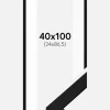 Ramme BGA Classic Sort 40x100 cm - Passepartout Hvid 25x87,5 cm