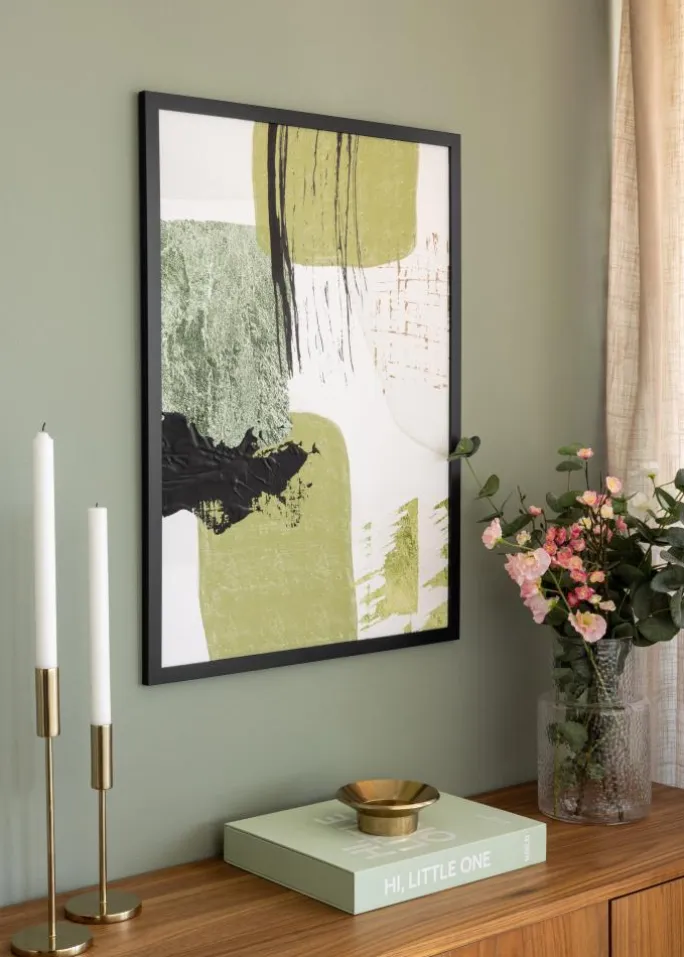 Ramme BGA Classic Sort 60x80 cm - Passepartout Hvid 49,3x69,3 cm