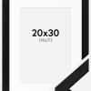 Ramme BGA Classic Sort 20x30 cm - Passepartout Hvid 15x22 cm