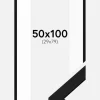Ramme BGA Classic Sort 50x100 cm - Passepartout Hvid 30x80 cm
