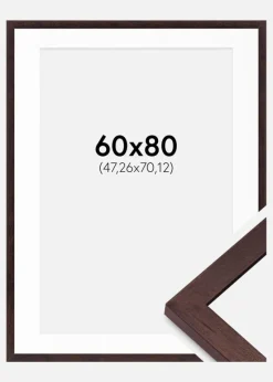 Ramme BGA Classic Valnød 60x80 cm - Passepartout Hvid 19x28 inches