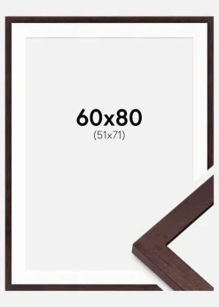 Ramme BGA Classic Valnød 60x80 cm - Passepartout Hvid 52x72 cm