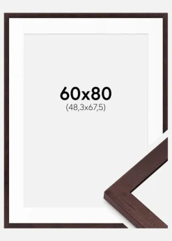 Ramme BGA Classic Valnød 60x80 cm - Passepartout Hvid 49,3x68,5 cm