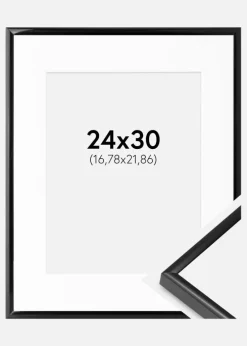 Ramme BGA Modern Style Sort 24x30 cm - Passepartout Hvid 7x9 inches