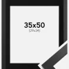 Ramme Black Wood 35x50 cm - Passepartout Sort 30x35 cm